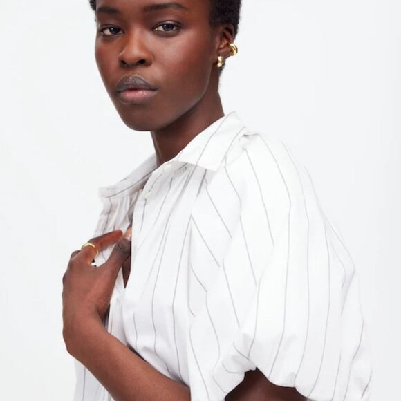 NWT Madewell Shirred Bubble-Sleeve Button-Up Shirt - Size: Medium - Picture 15 of 16